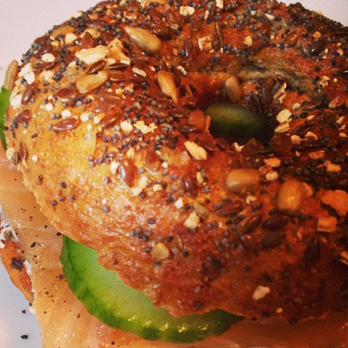 salmon and cucumber bagel recipe